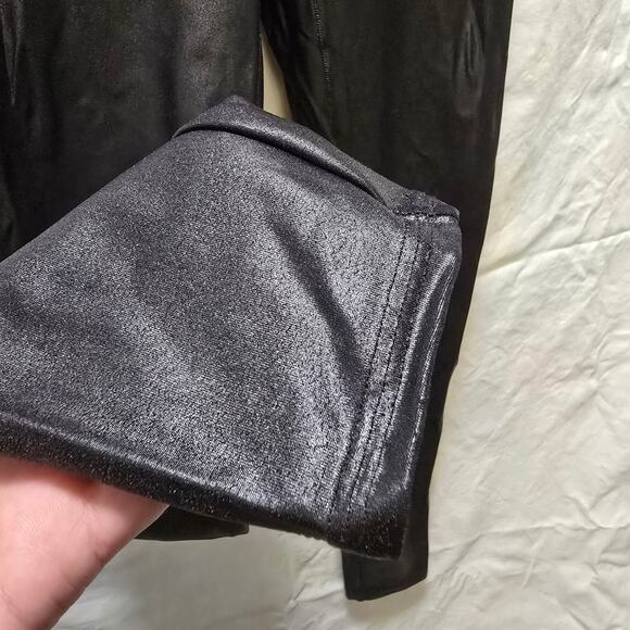 Spanx faux leather shiny black leggings XL skinny leg shaping - Picture 4 of 11